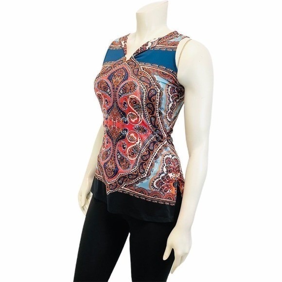 Inc International Concept Paisley Sleeveless Top - Picture 2 of 6